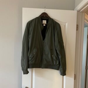 H&M Mens Green Bomber Jacket Size: Large